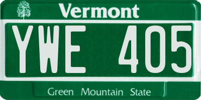 VT license plate YWE405