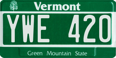 VT license plate YWE420