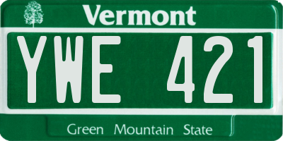 VT license plate YWE421