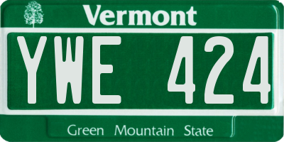 VT license plate YWE424