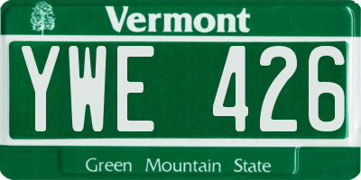 VT license plate YWE426