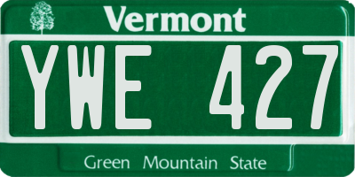 VT license plate YWE427