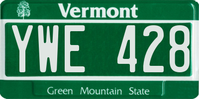 VT license plate YWE428
