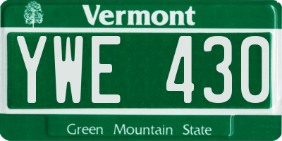 VT license plate YWE430