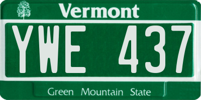 VT license plate YWE437