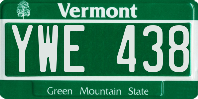 VT license plate YWE438