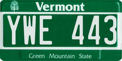 VT license plate YWE443