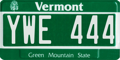 VT license plate YWE444