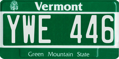 VT license plate YWE446