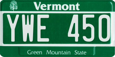 VT license plate YWE450