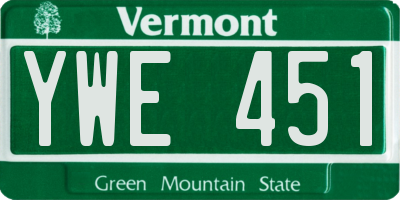 VT license plate YWE451
