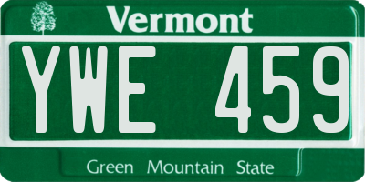 VT license plate YWE459