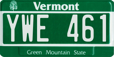 VT license plate YWE461