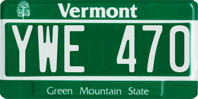 VT license plate YWE470