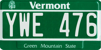 VT license plate YWE476