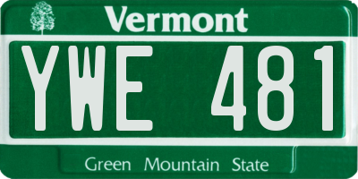 VT license plate YWE481