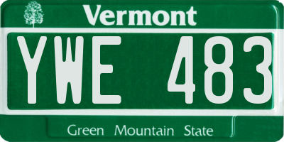 VT license plate YWE483