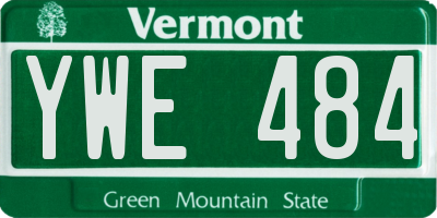 VT license plate YWE484