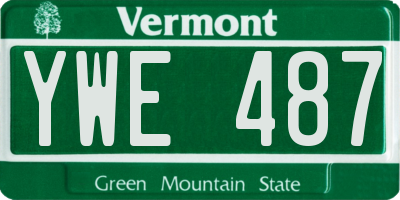 VT license plate YWE487