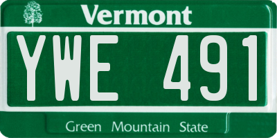 VT license plate YWE491