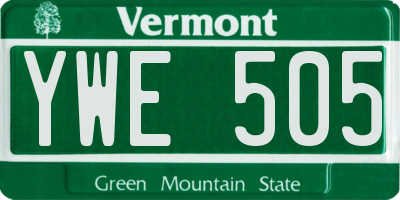VT license plate YWE505