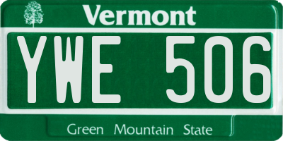 VT license plate YWE506