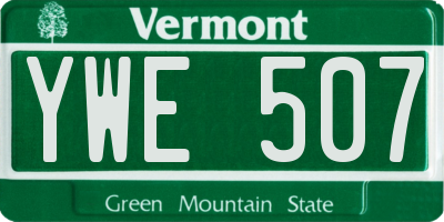 VT license plate YWE507