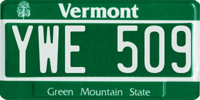 VT license plate YWE509