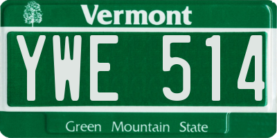 VT license plate YWE514