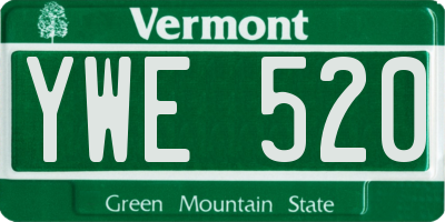 VT license plate YWE520