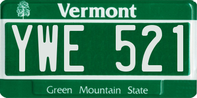 VT license plate YWE521