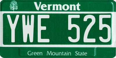 VT license plate YWE525