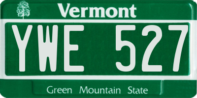 VT license plate YWE527