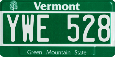VT license plate YWE528