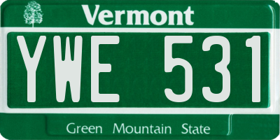 VT license plate YWE531
