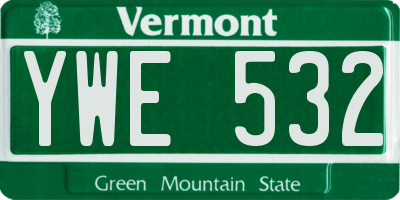 VT license plate YWE532