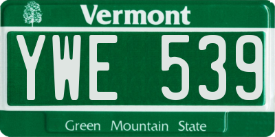 VT license plate YWE539