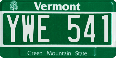 VT license plate YWE541