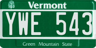 VT license plate YWE543