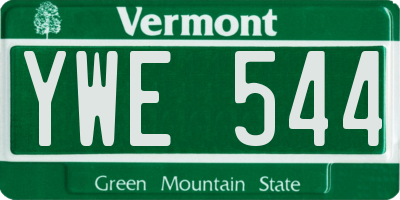 VT license plate YWE544