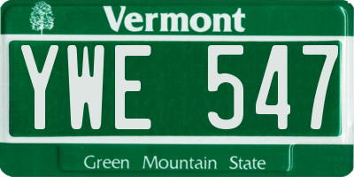 VT license plate YWE547