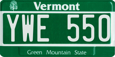 VT license plate YWE550