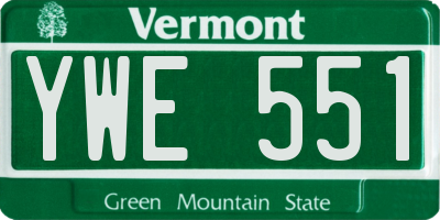 VT license plate YWE551