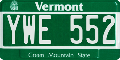 VT license plate YWE552