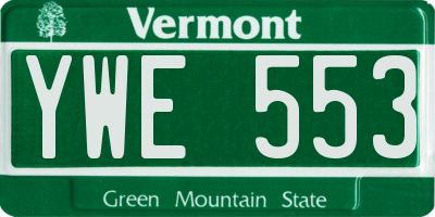 VT license plate YWE553