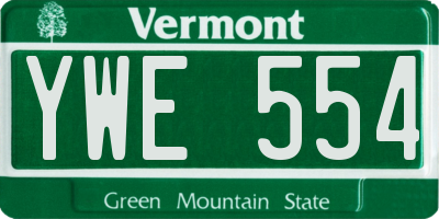 VT license plate YWE554