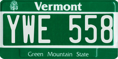 VT license plate YWE558