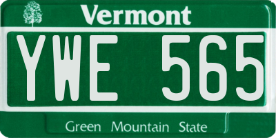 VT license plate YWE565