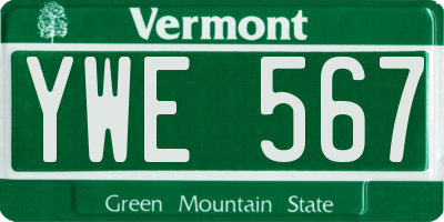 VT license plate YWE567