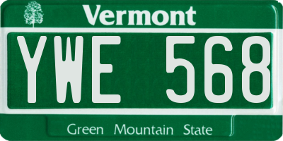 VT license plate YWE568